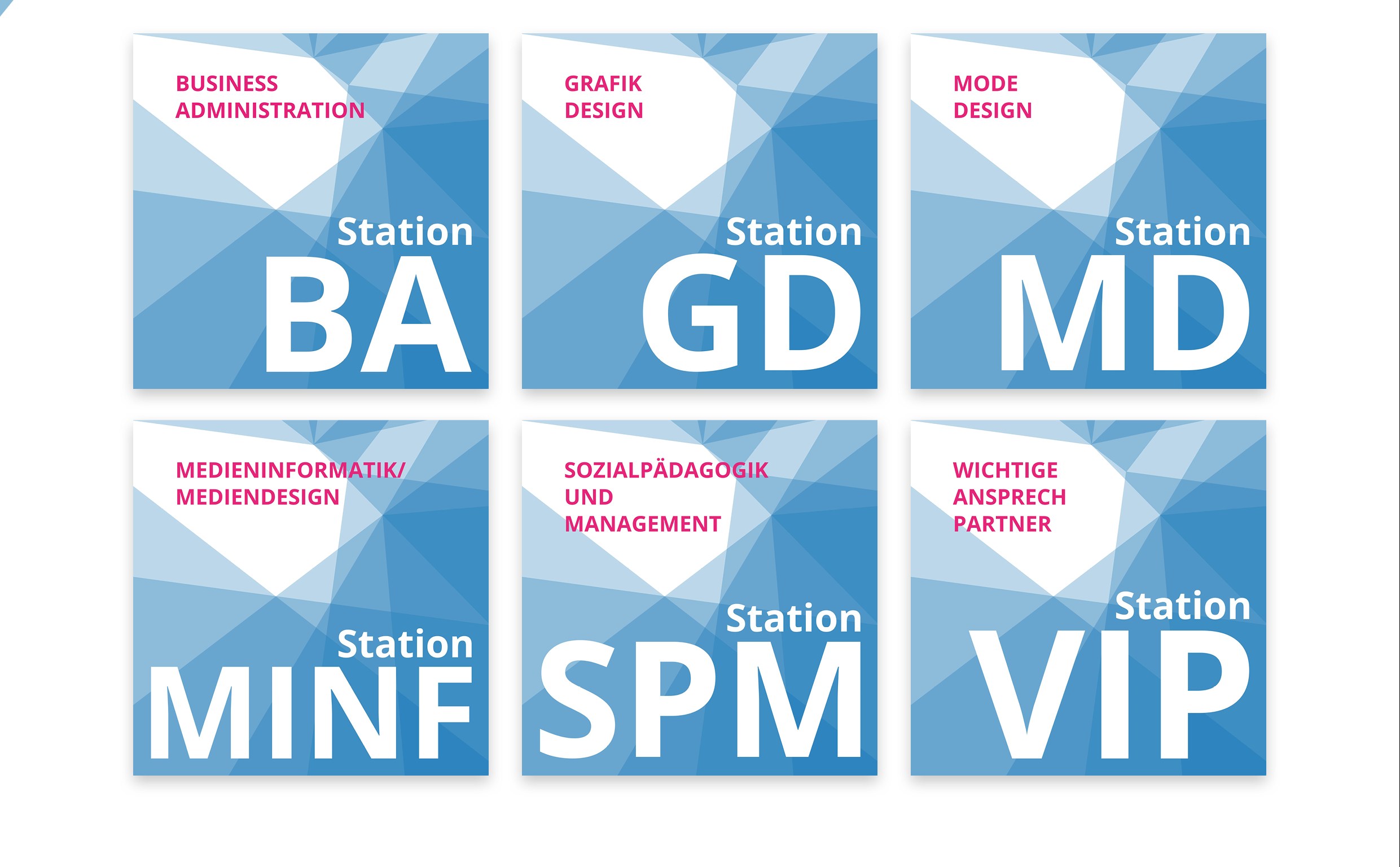 Corporate Design für die Erstiveranstaltung StuRa FHD 2016 Stationen