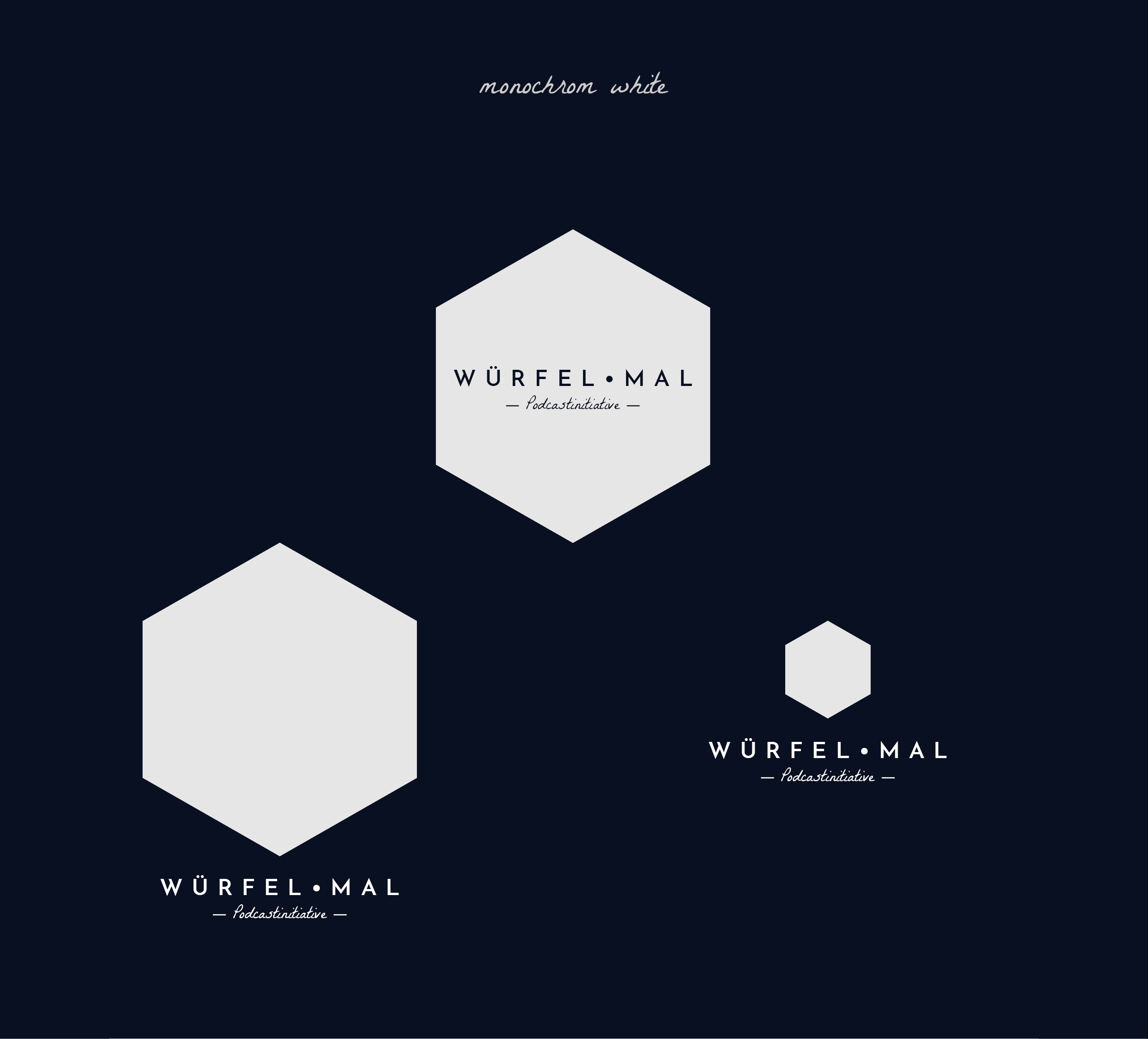 Würfel mal Podcast Logo Design monochrom