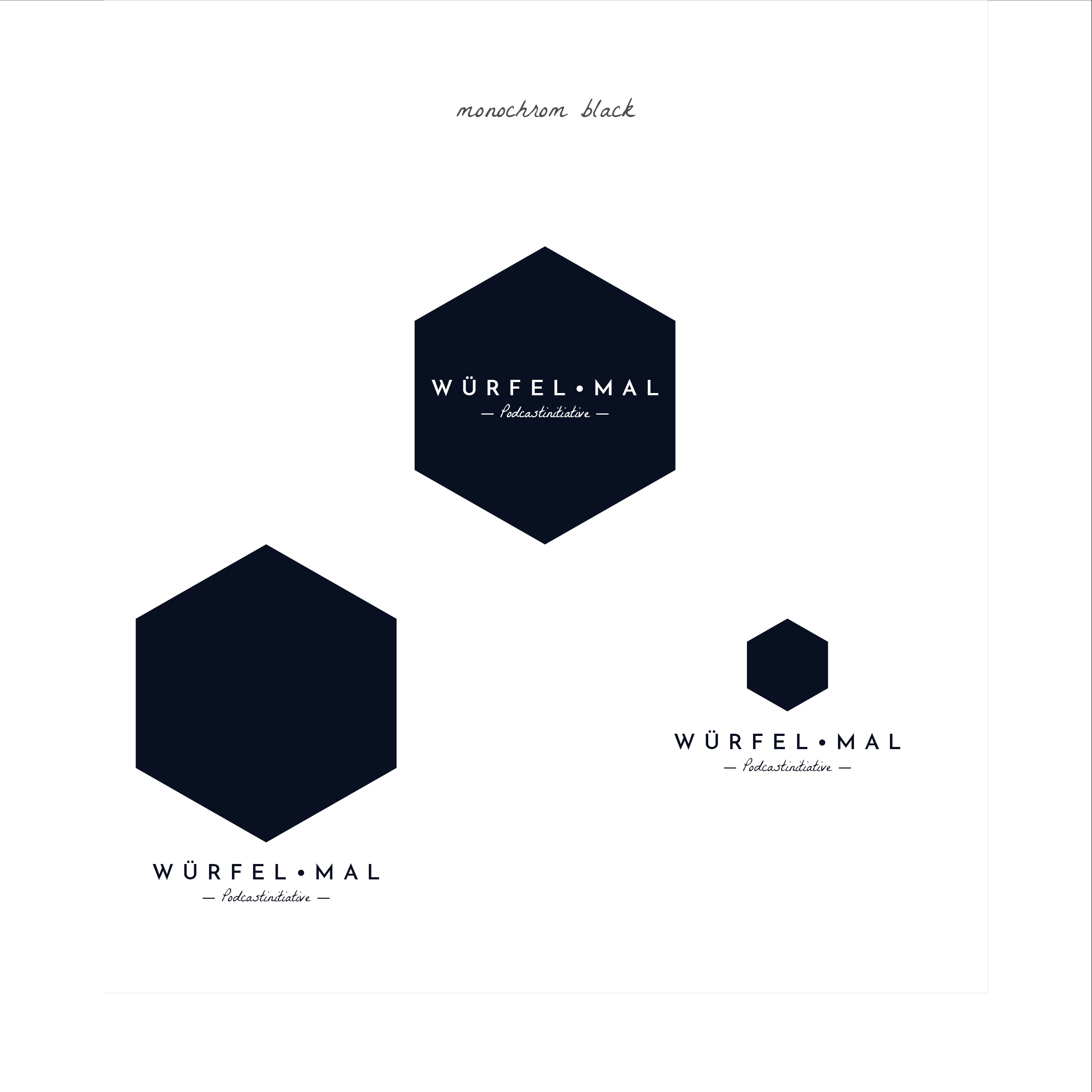 Würfel mal Podcast Logo Design monochrom