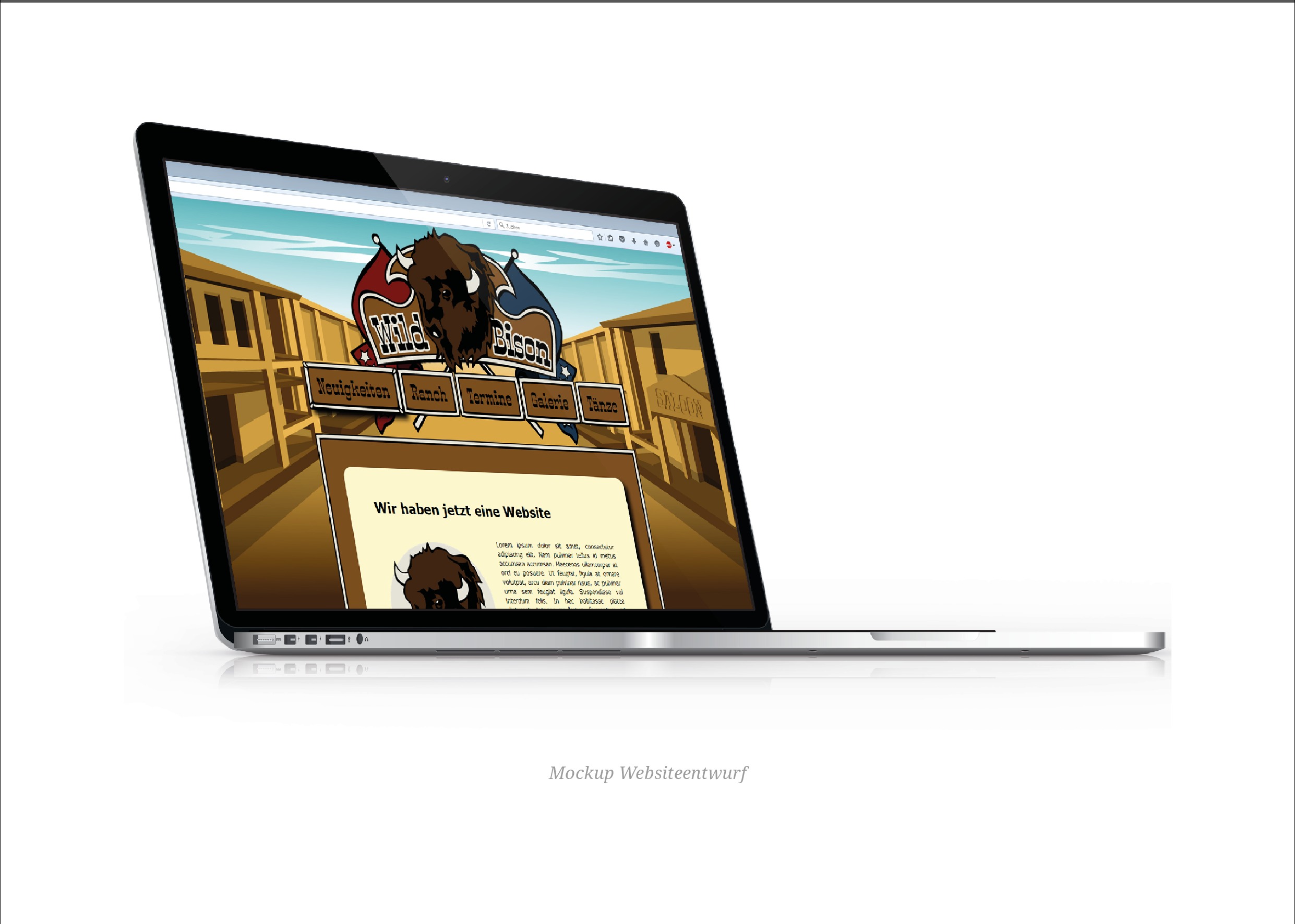 Wild Bison Linedance Logo Design Mockup