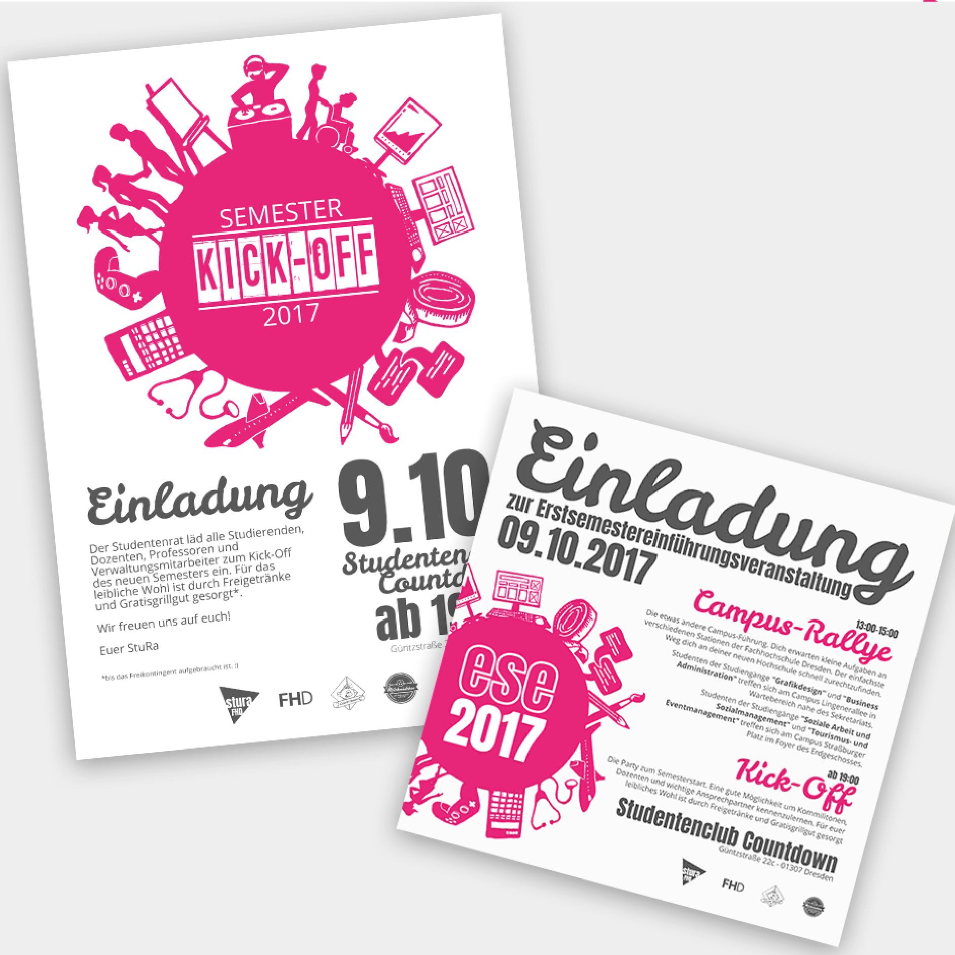 Corporate Design Erstsemesterveranstaltung des Studentenrates der Fachhochschule Dresden 2017