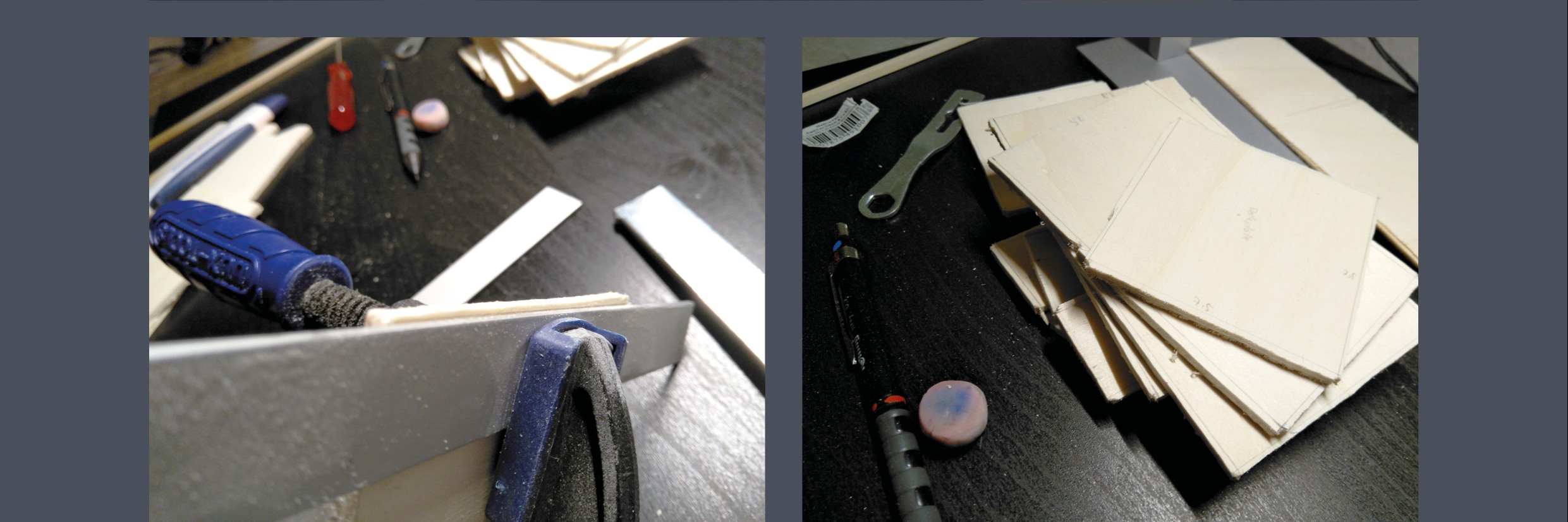 Würfelbox ausgesägte Holzteile