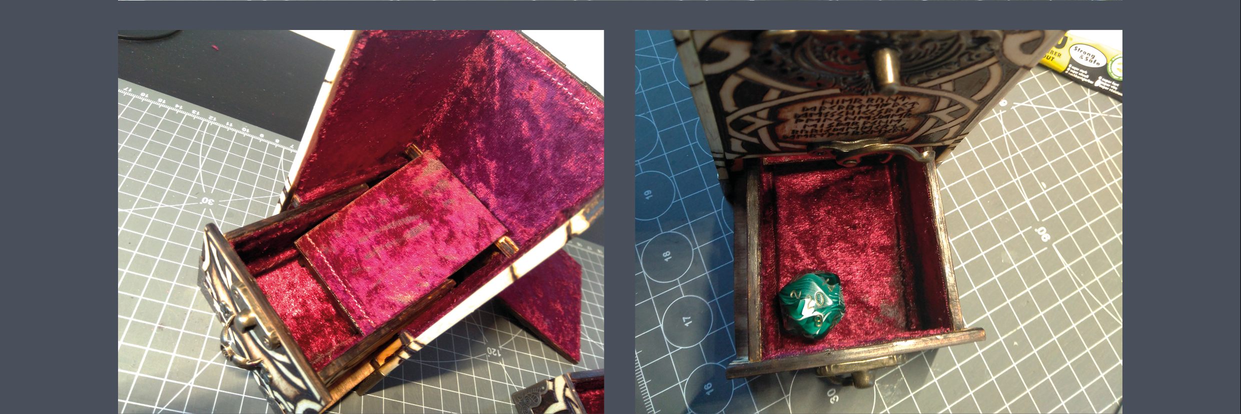 Würfelbox Zusammenbau und Messing Beschläge