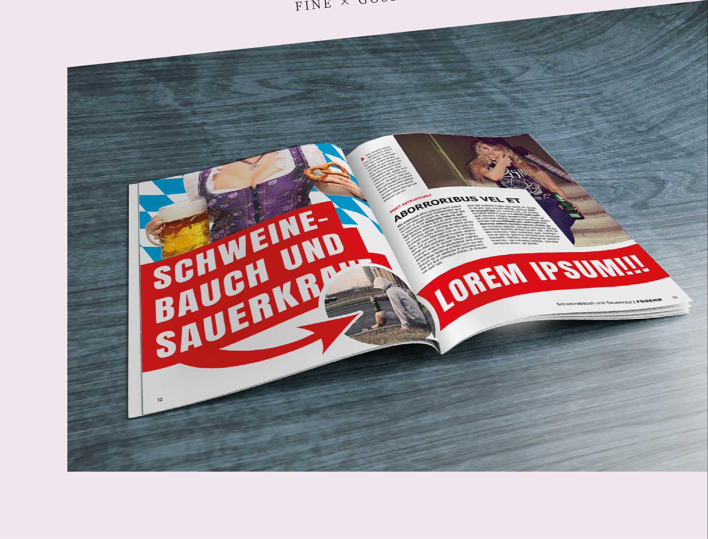 Magazingestaltung Stil gossip Tratsch