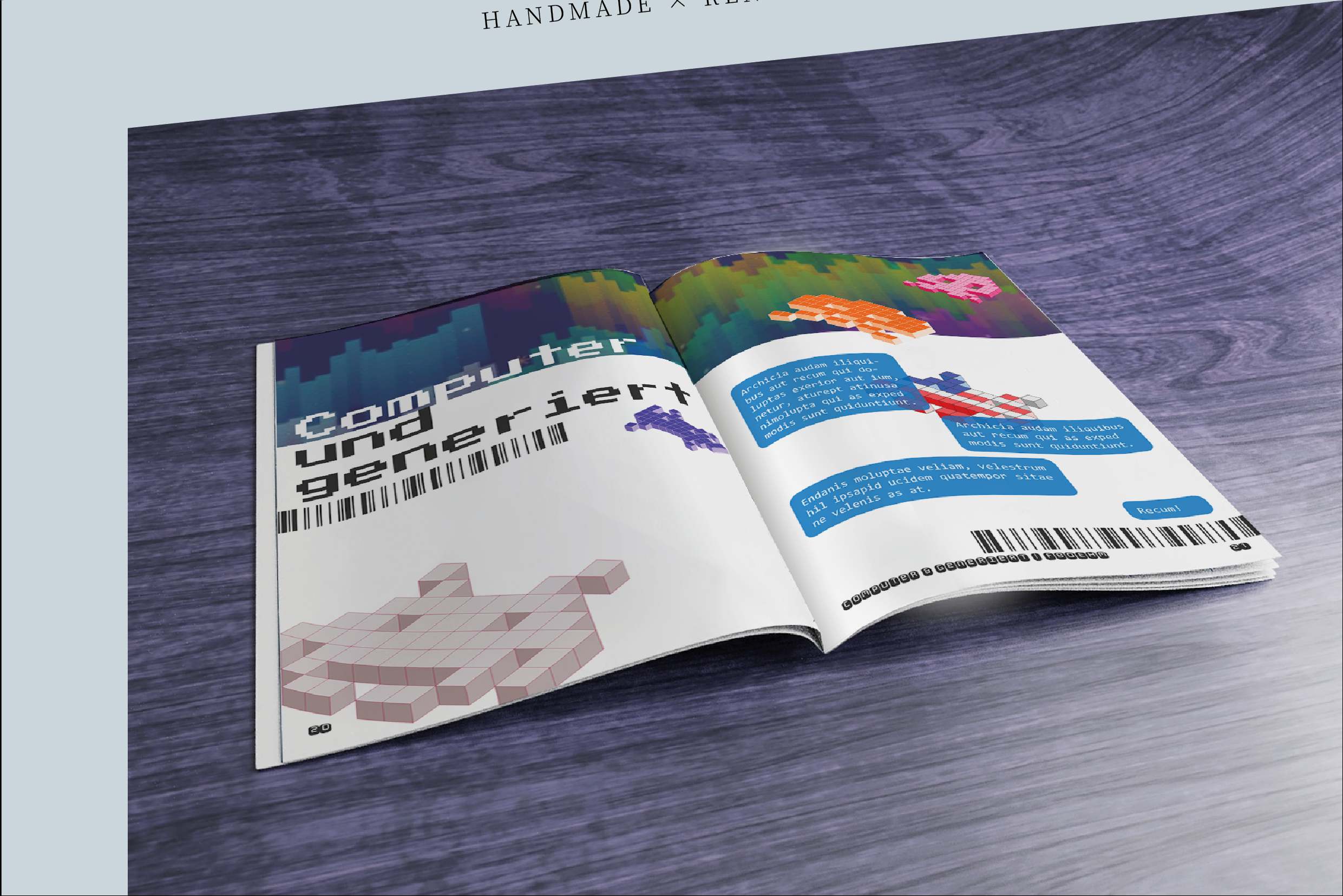 Magazingestaltung Stil gerendert Computer