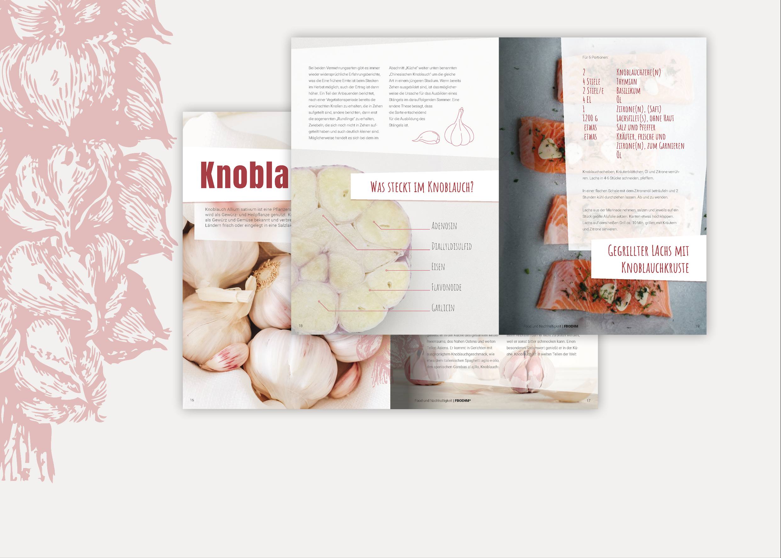 Magazingestaltung Thema Knoblauch