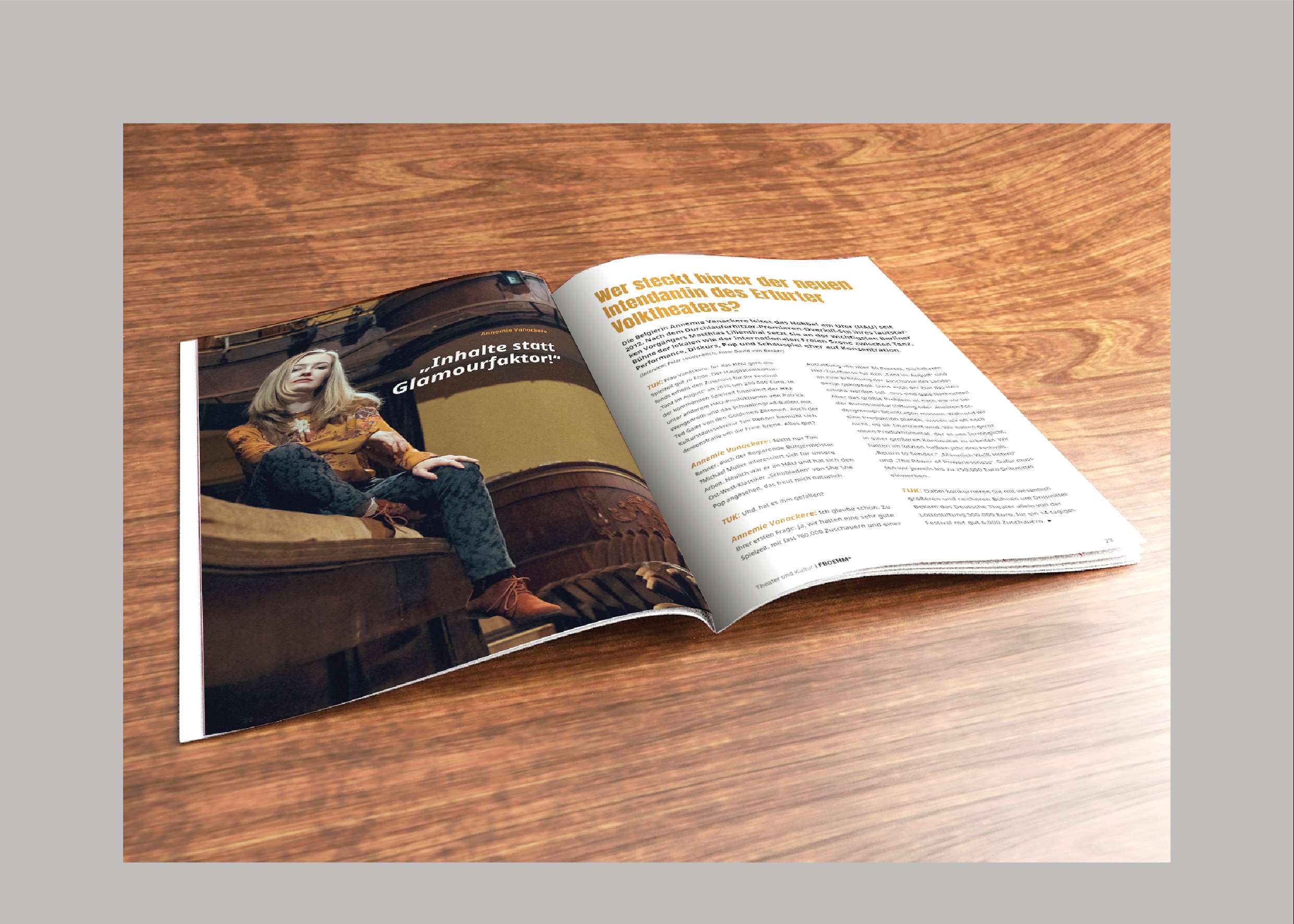 Magazingestaltung Thema Theater