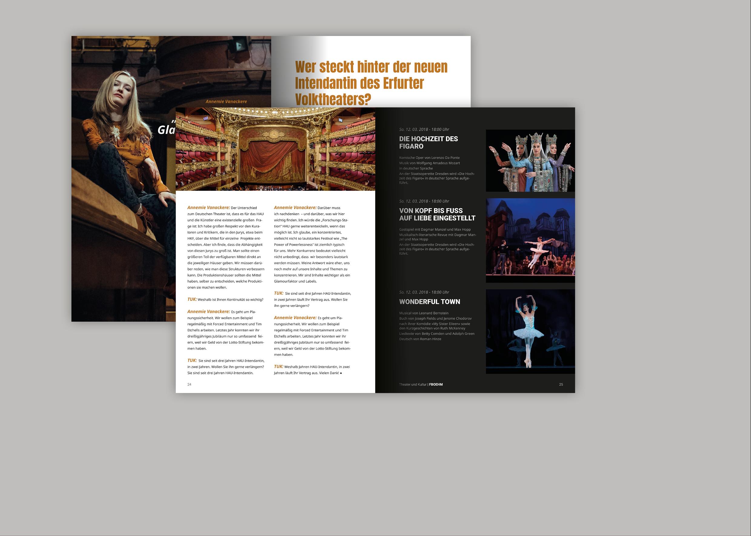 Magazingestaltung Thema Theater