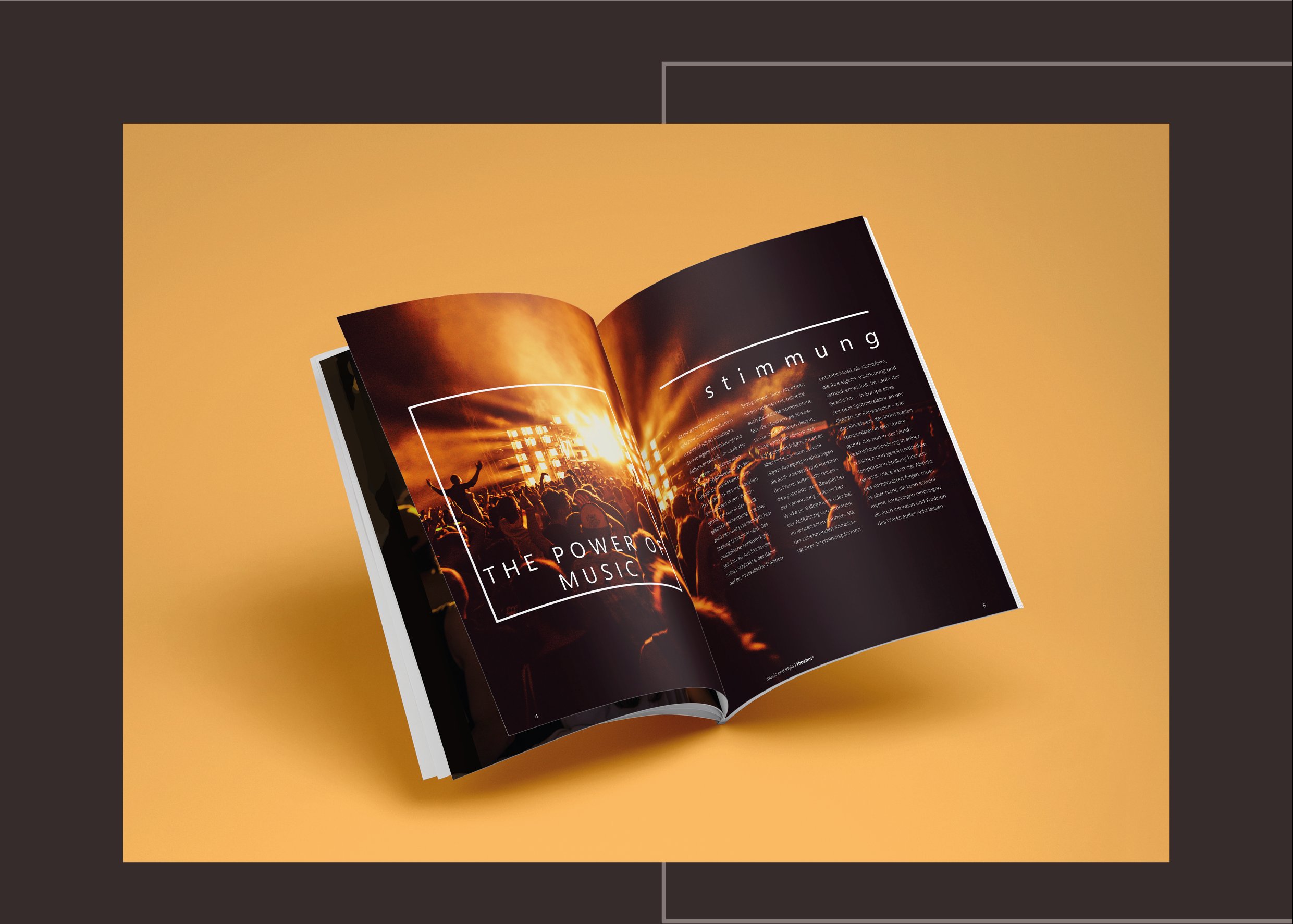 Magazingestaltung Thema Musik