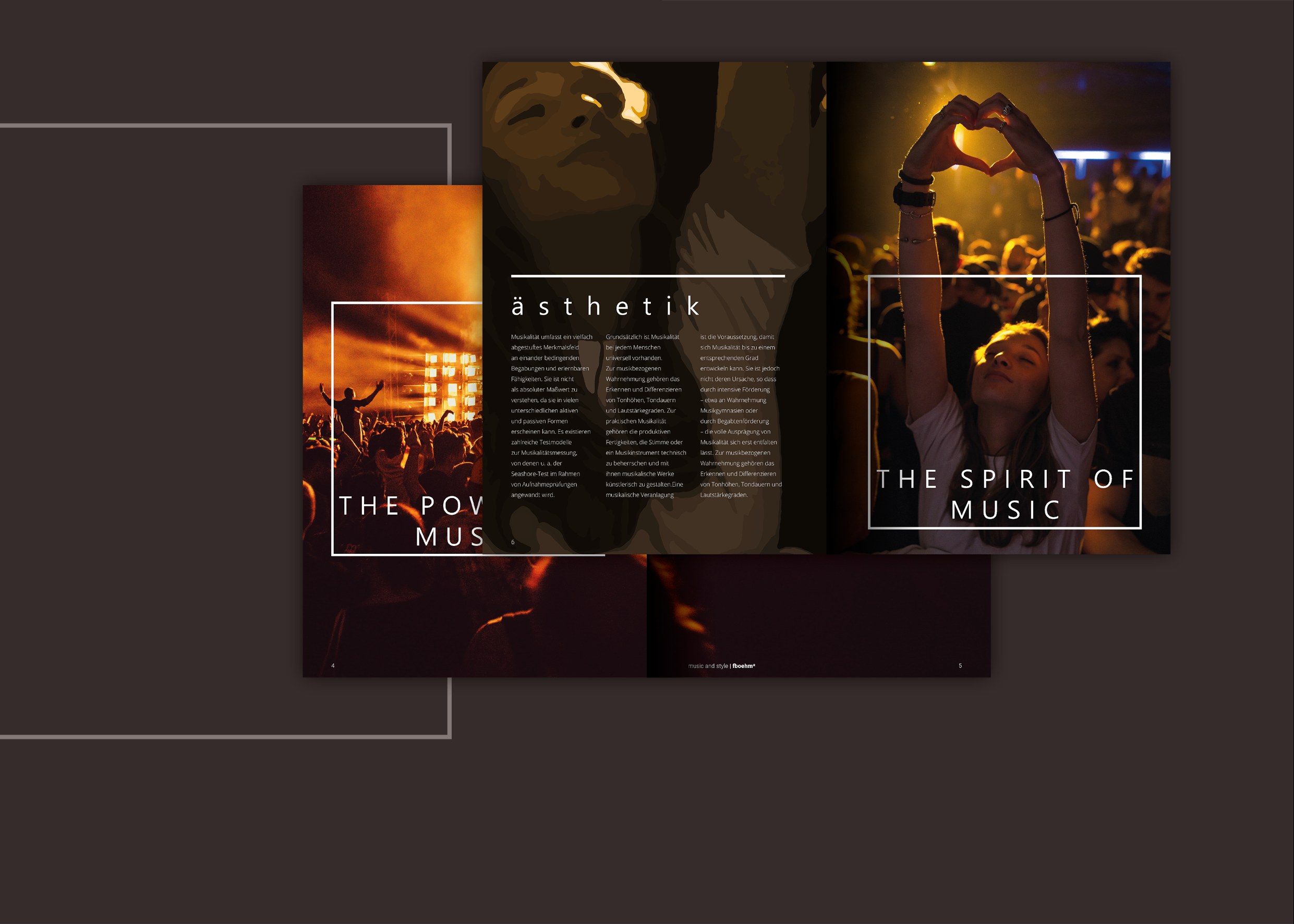 Magazingestaltung Thema Musik