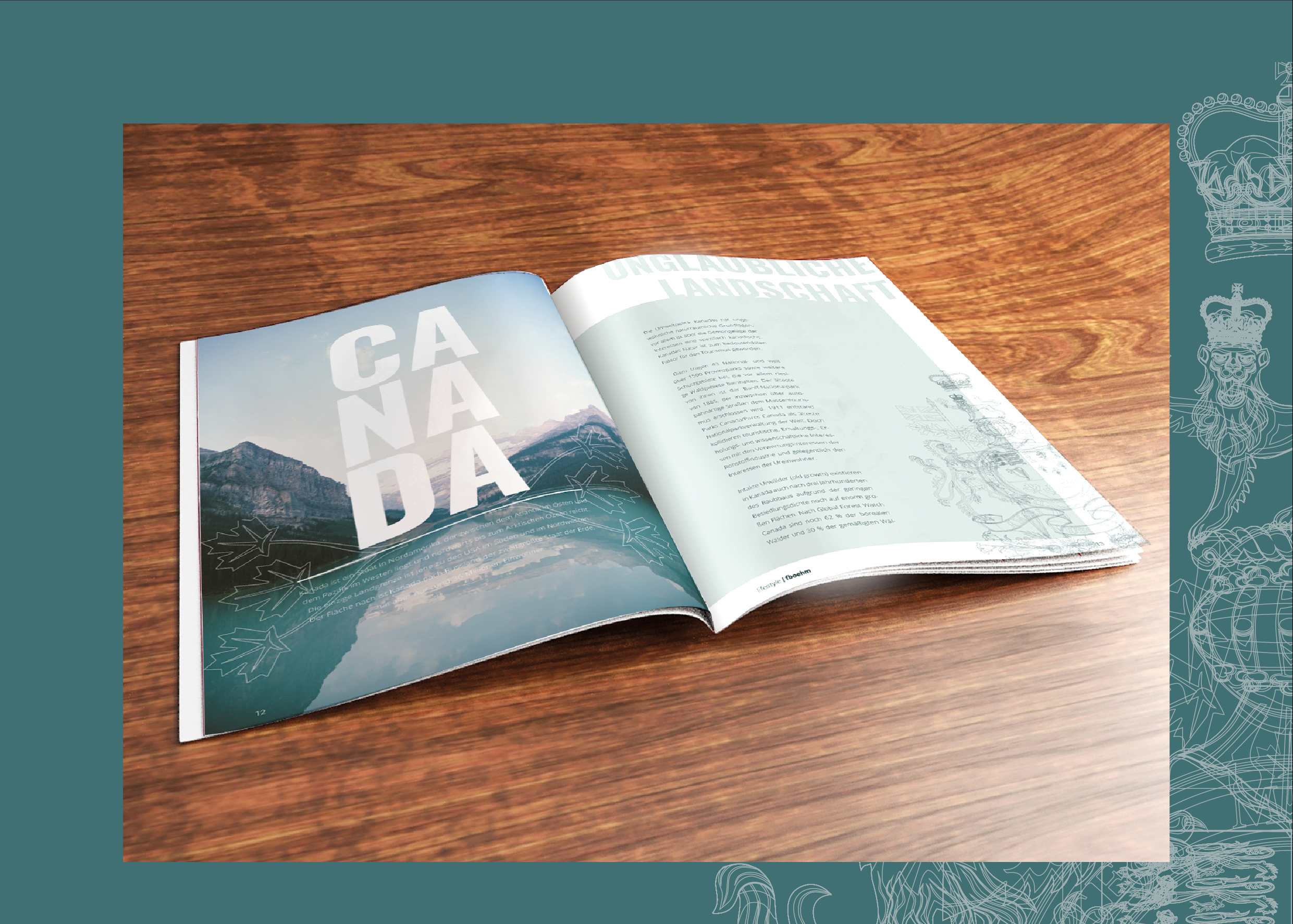 Magazingestaltung Thema Kanada Reise