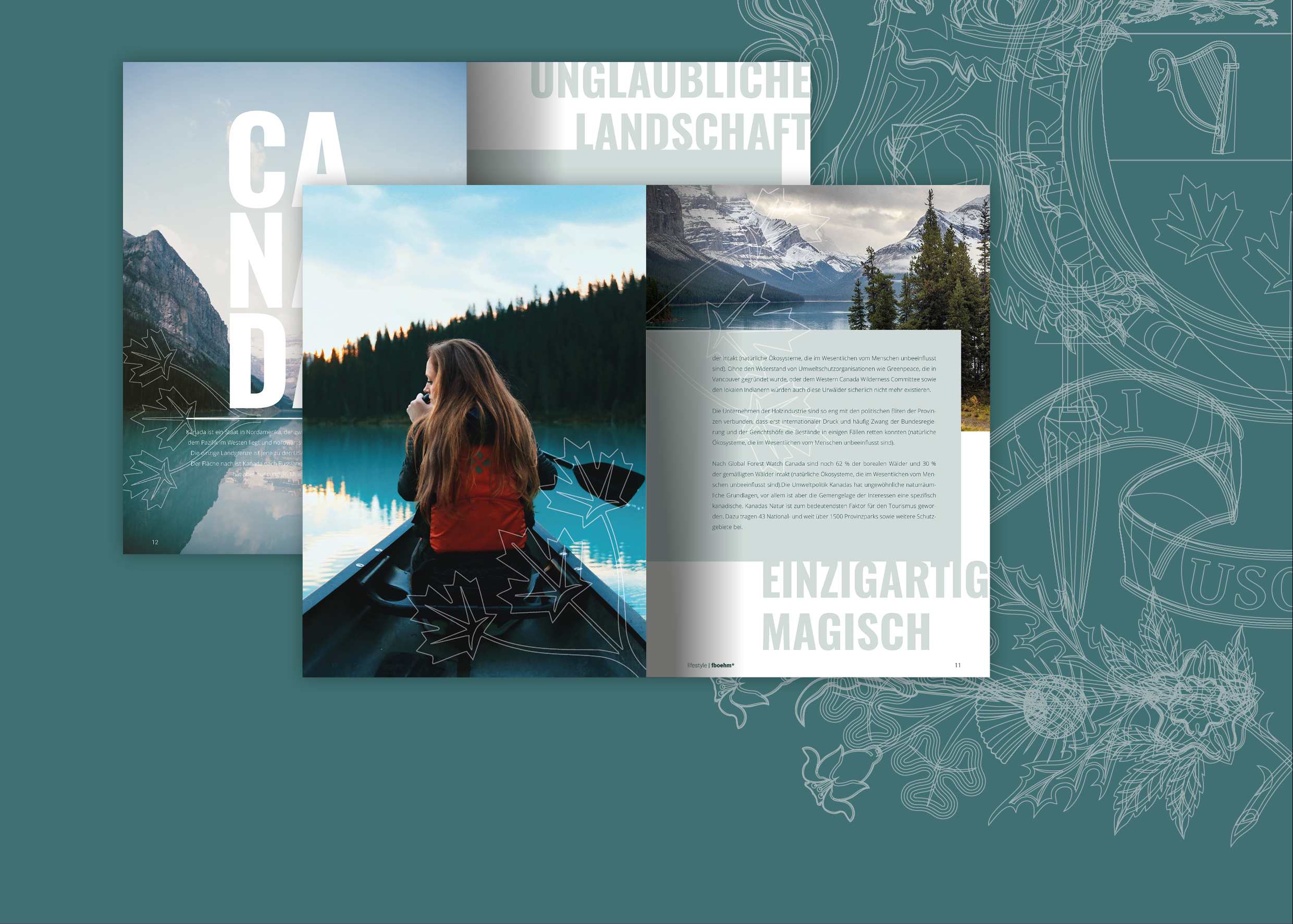 Magazingestaltung Thema  Kanada Reise
