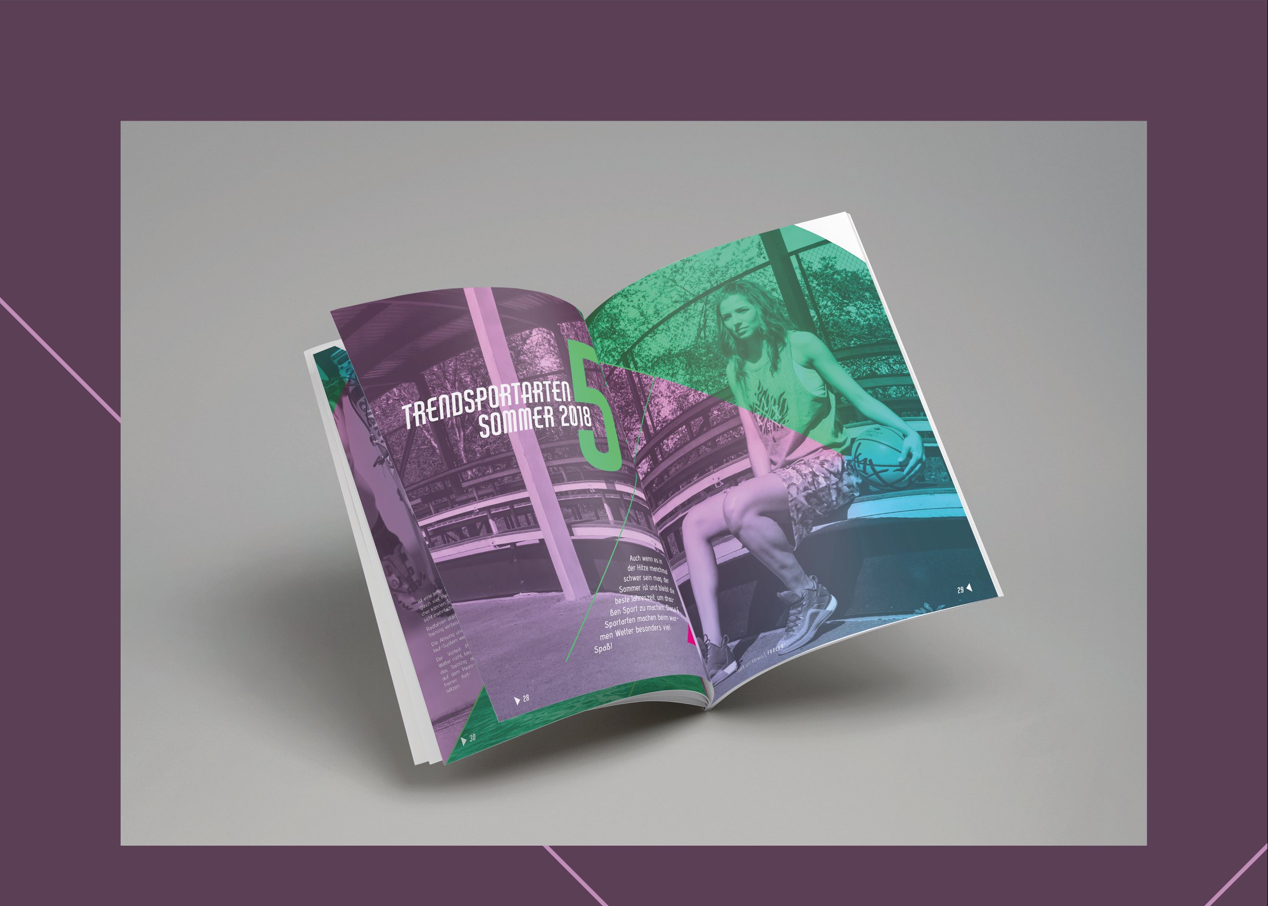 Magazingestaltung Thema Sport