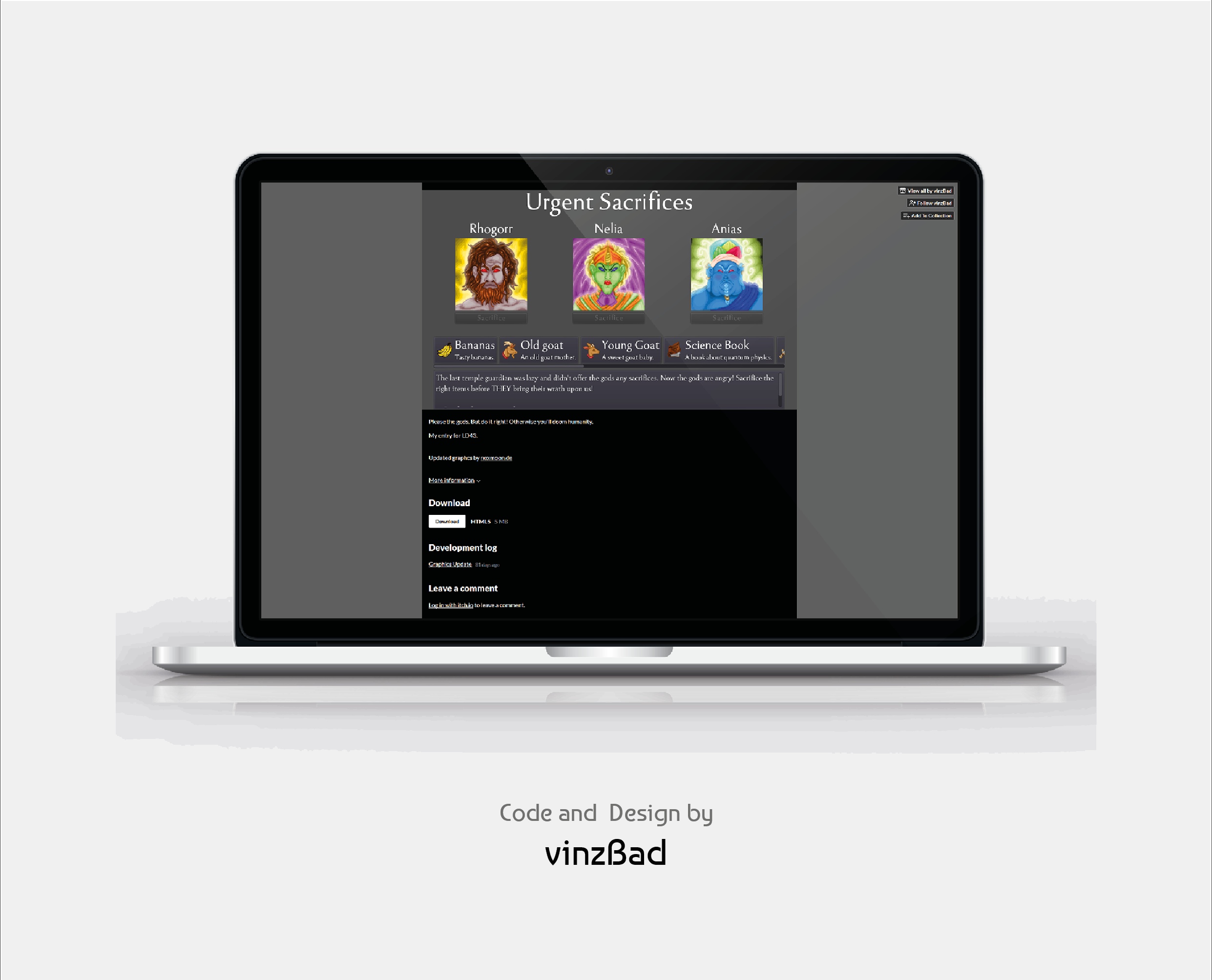 Game Assets für Urgent Sacrifices Mockup