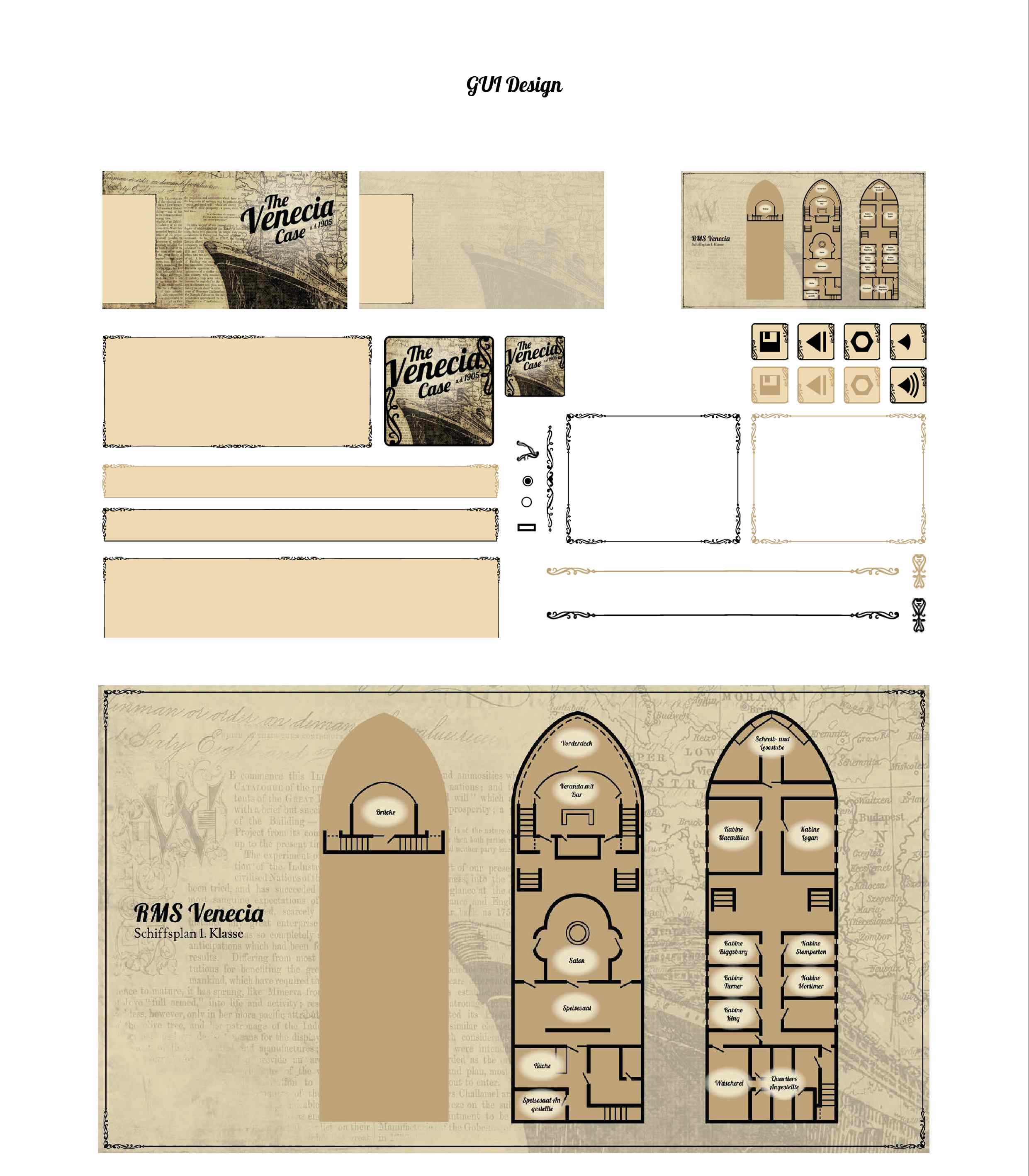 The Venecia Case Visual Novel Gui Elemente