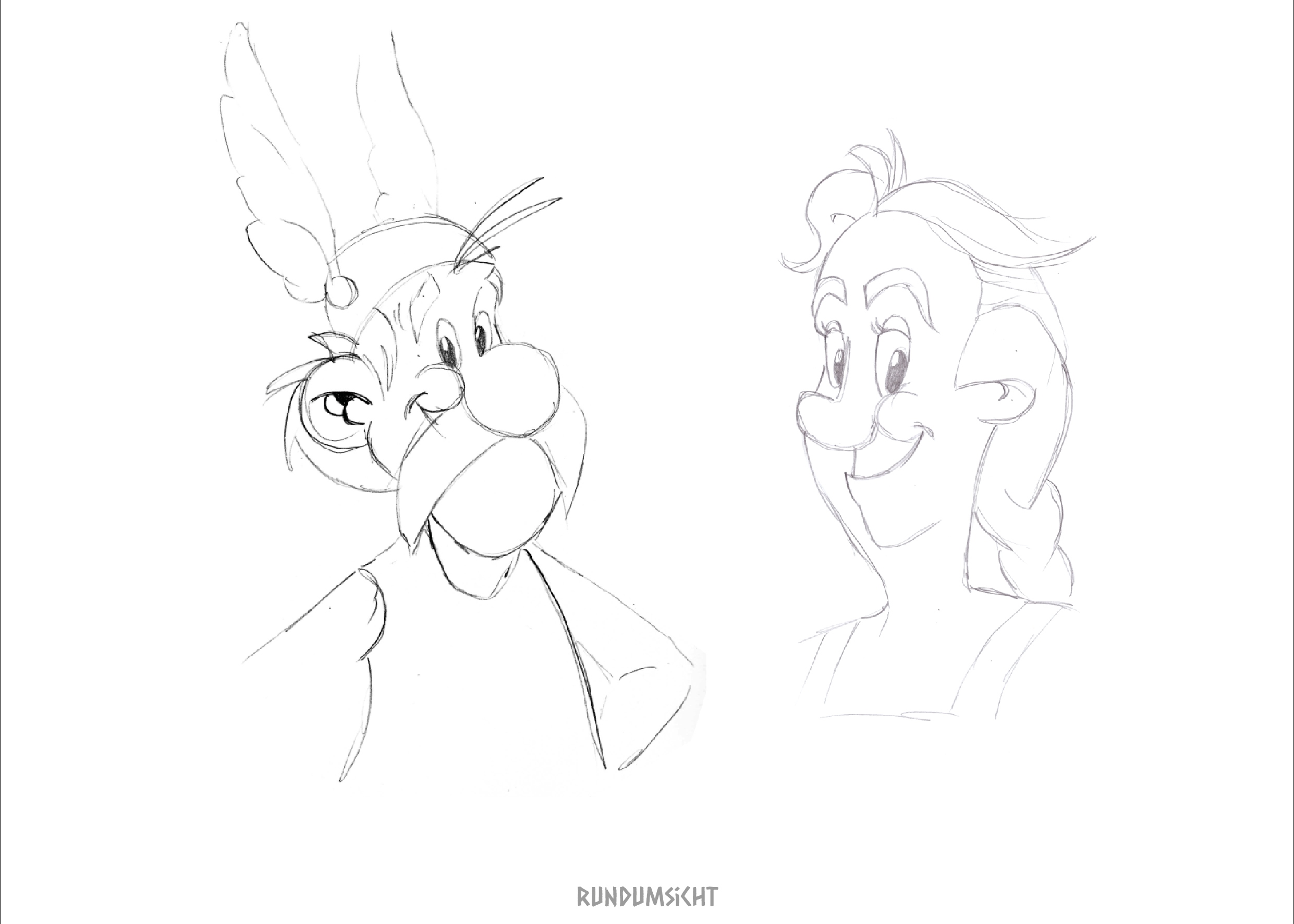 Hippolythe Charakterdesign Skizzen Asterix Comic Stil