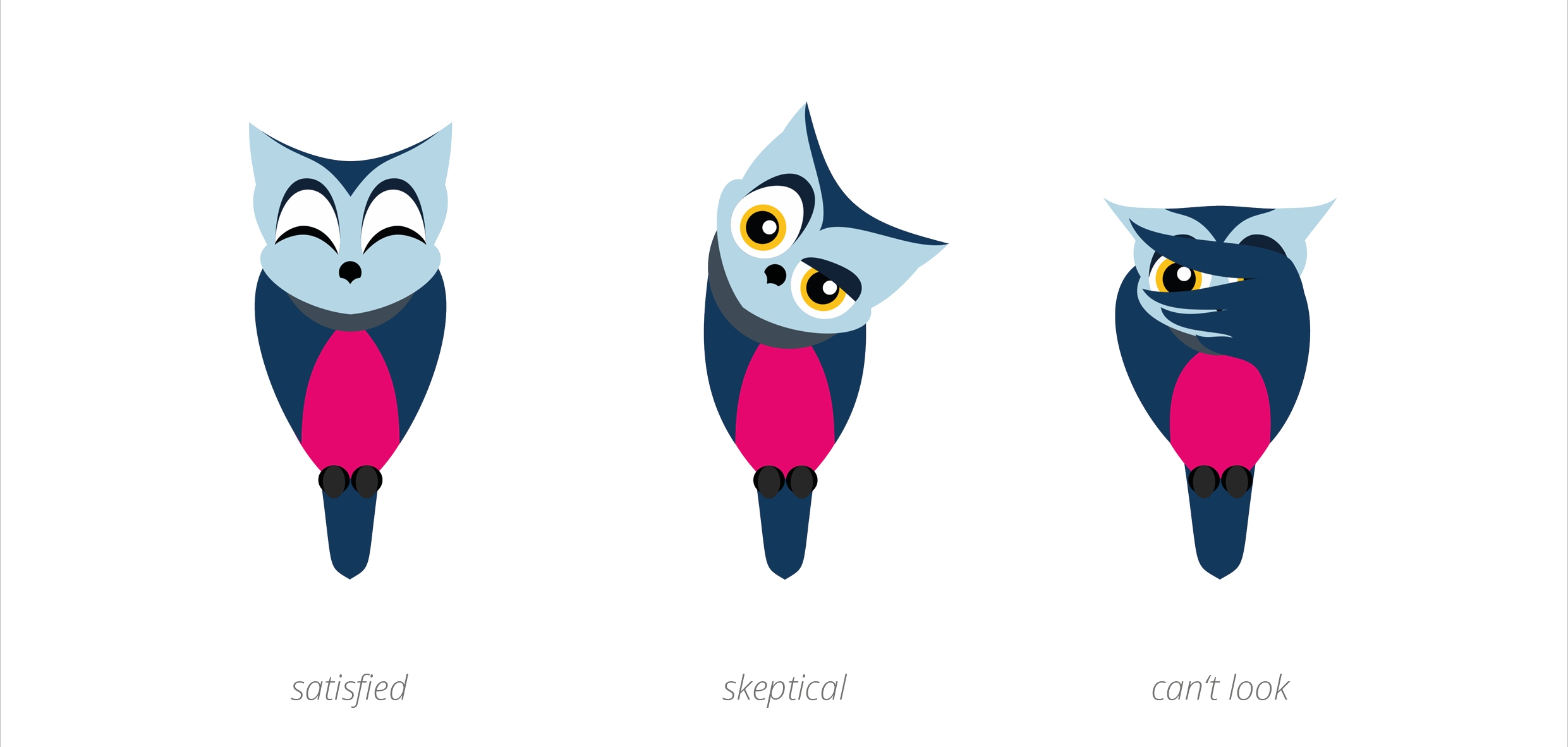 Kassandra Charakterdesign Emotionen satisfied, skeptical, can't look