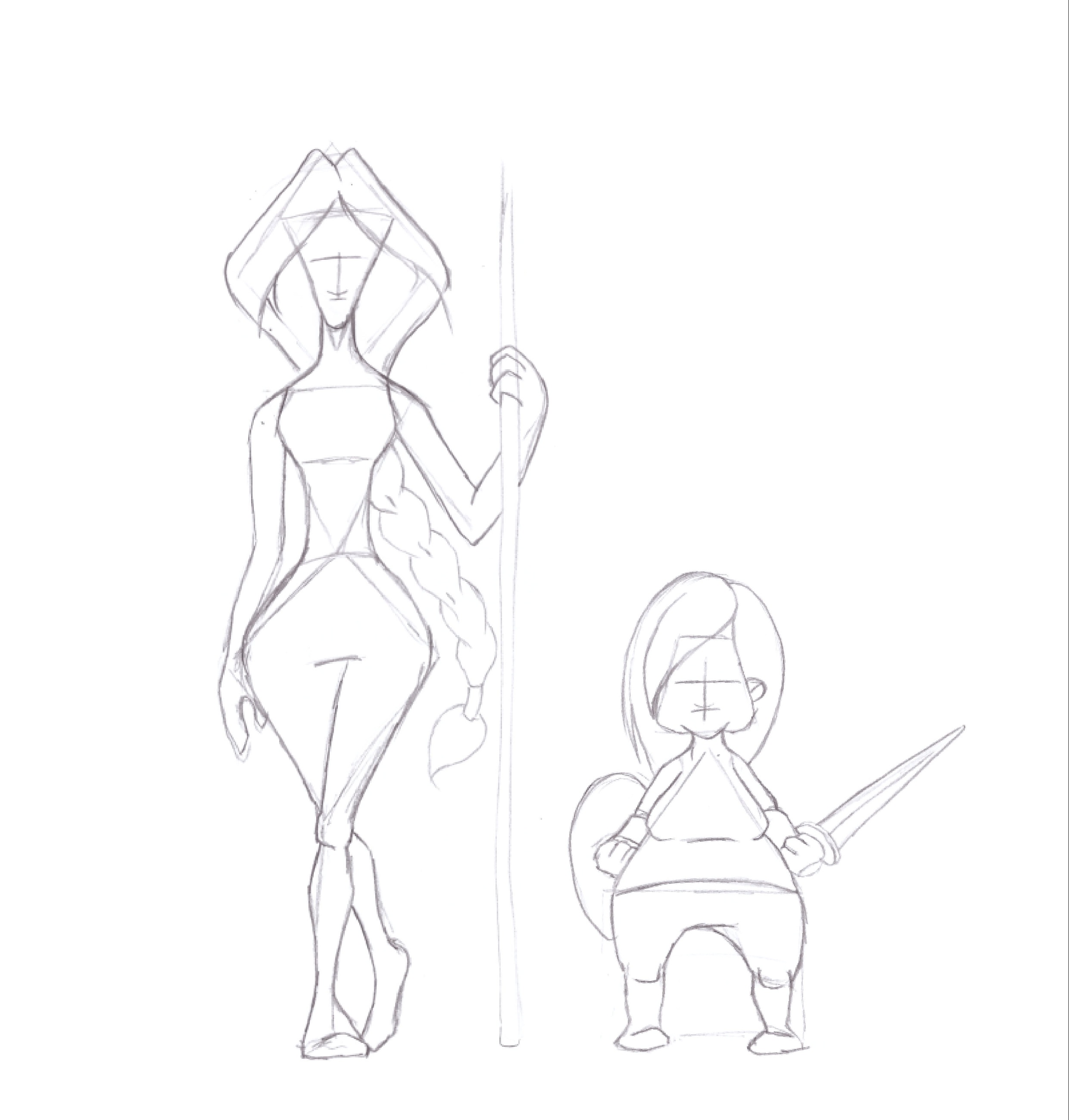 Charakterdesign Übungen geometrische Körperformen