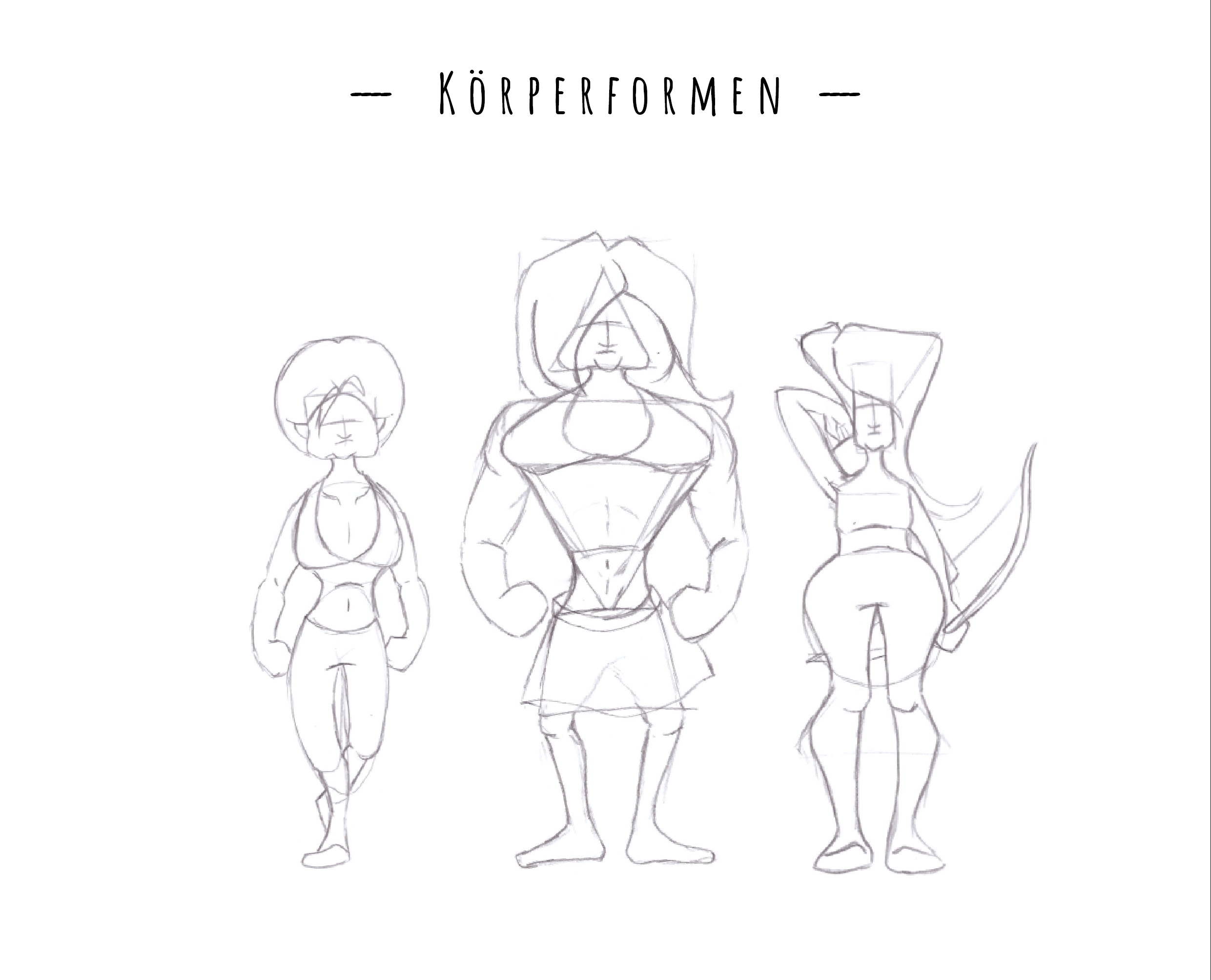 Charakterdesign Übungen geometrische Körperformen