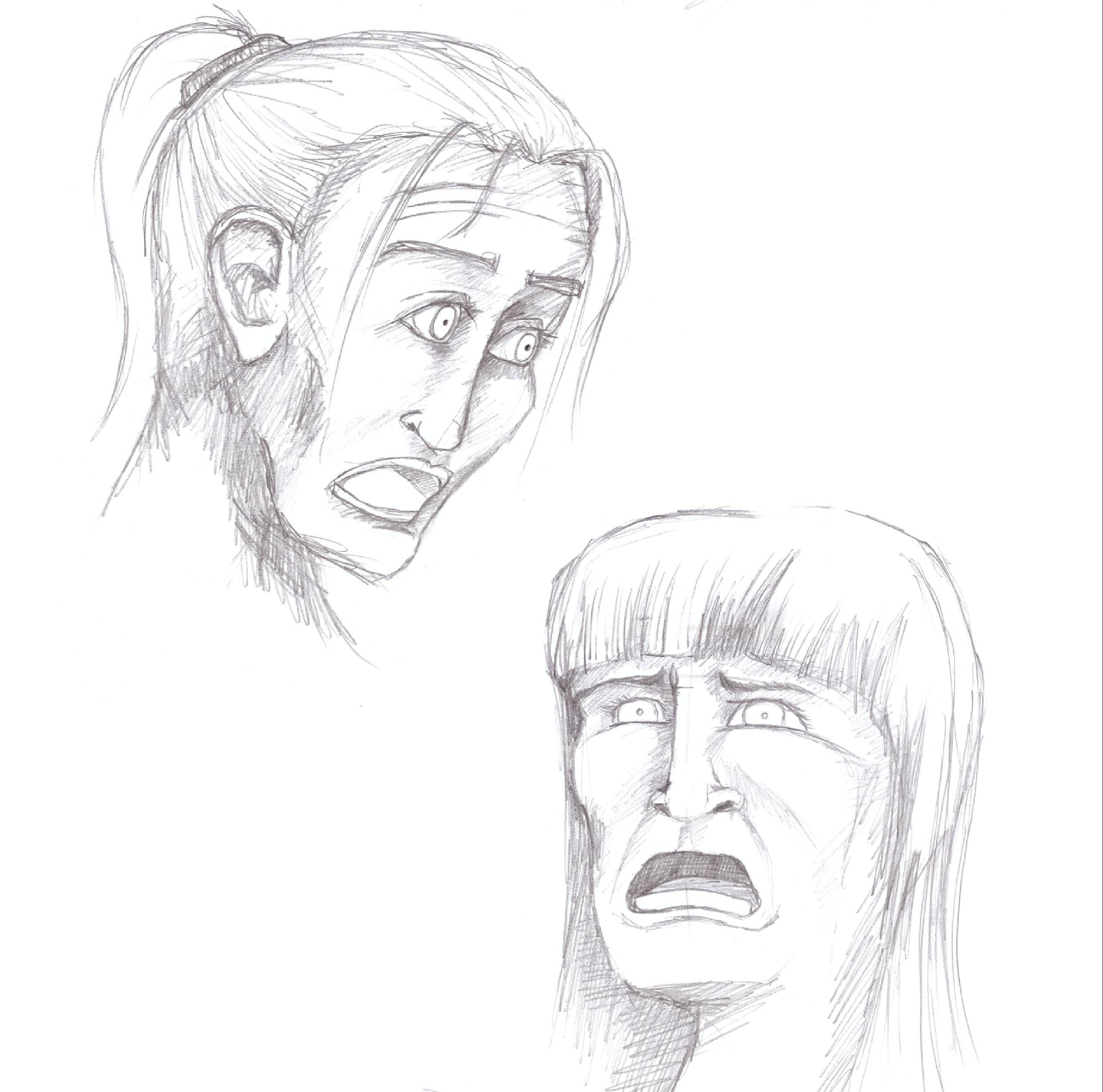 Charakterdesign Übungen Emotionen ängstlich, erschrocken