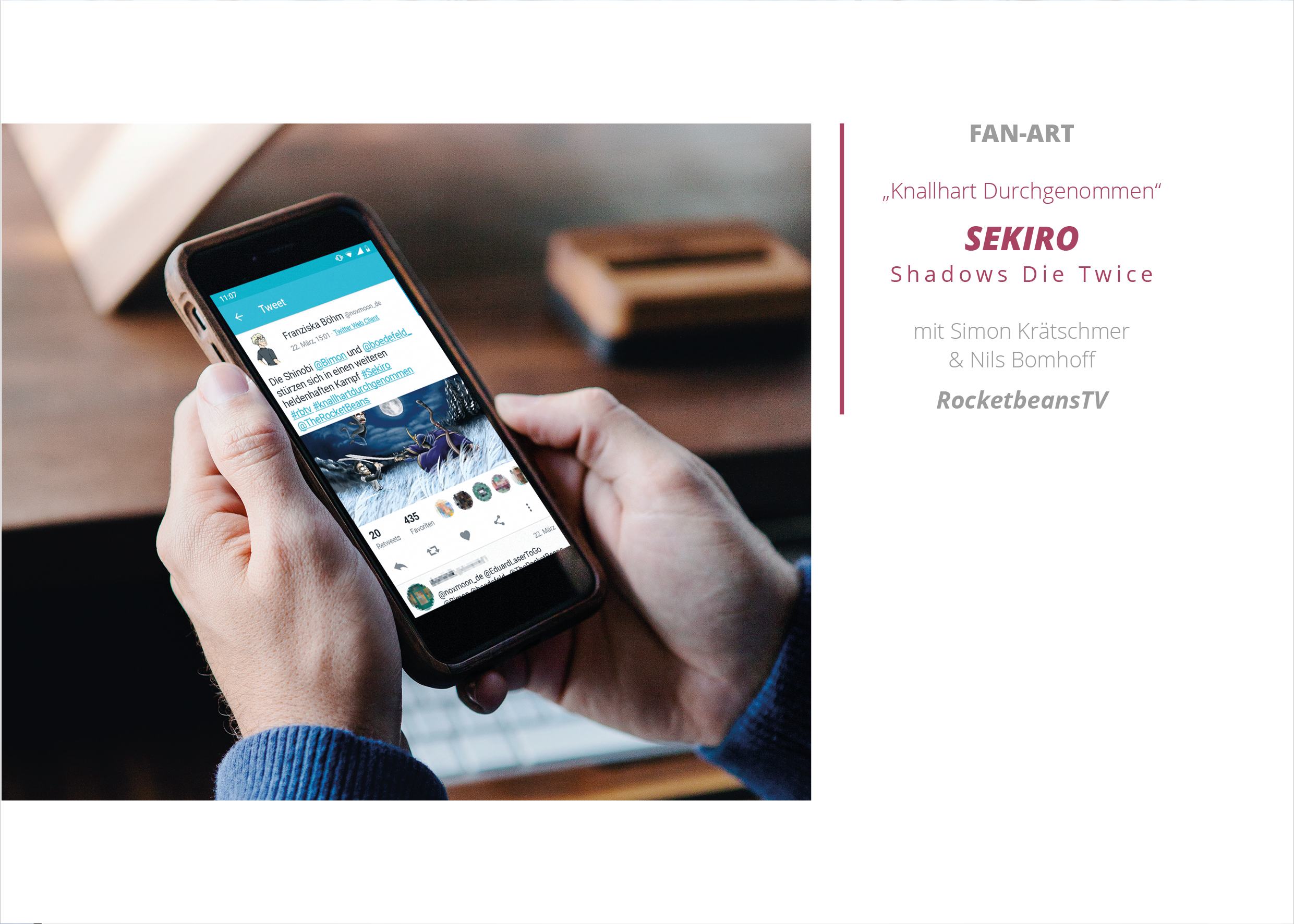 Comic Arbeiten Fanart Sekiro RocketbeansTV Twitter Mockup