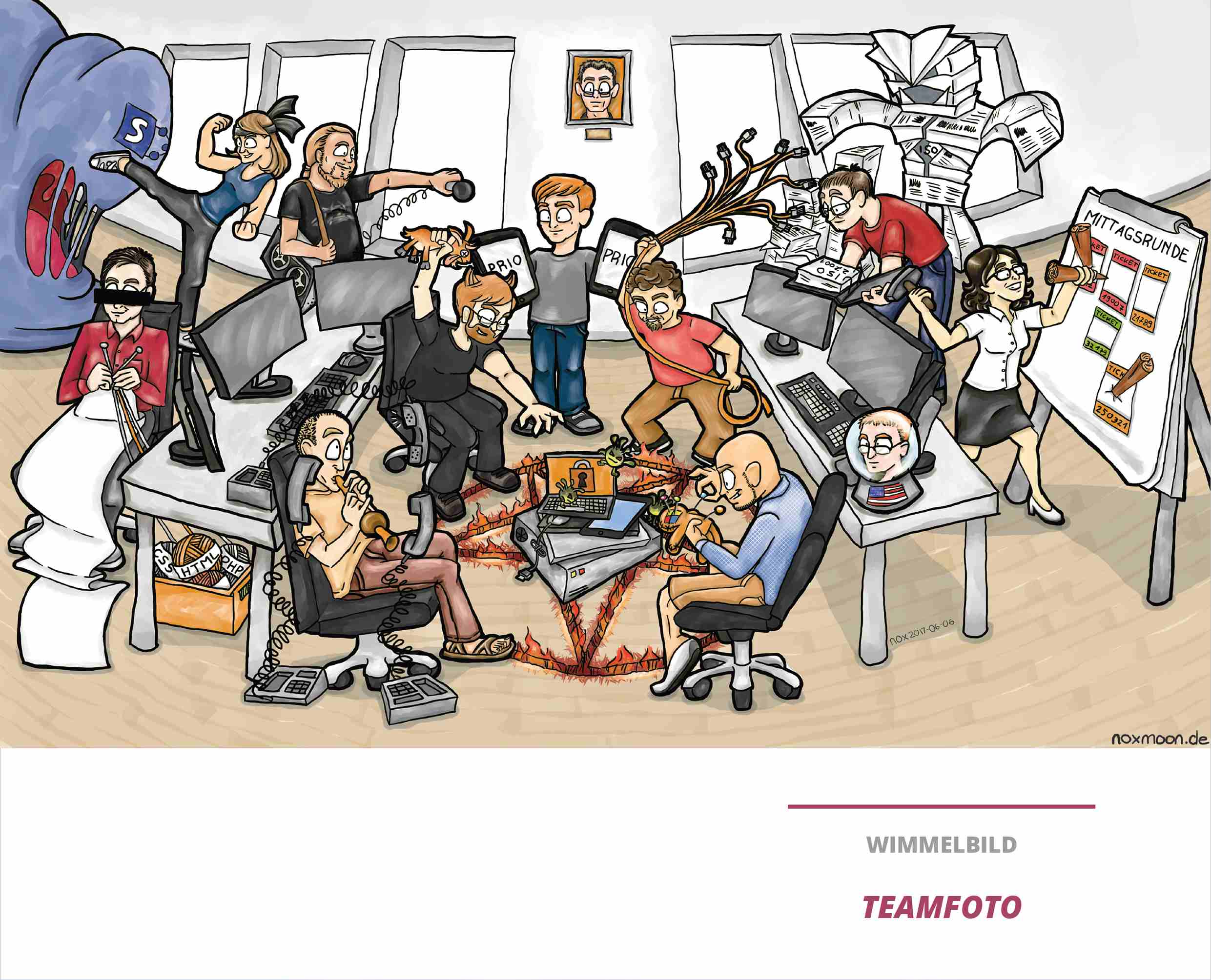 Comic Arbeiten Teamfoto