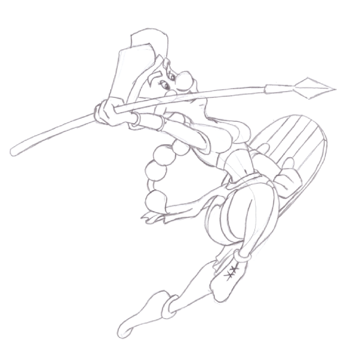 Charakterdesign Amazone Hippolythe im Asterix und Obelix Comic-Stil