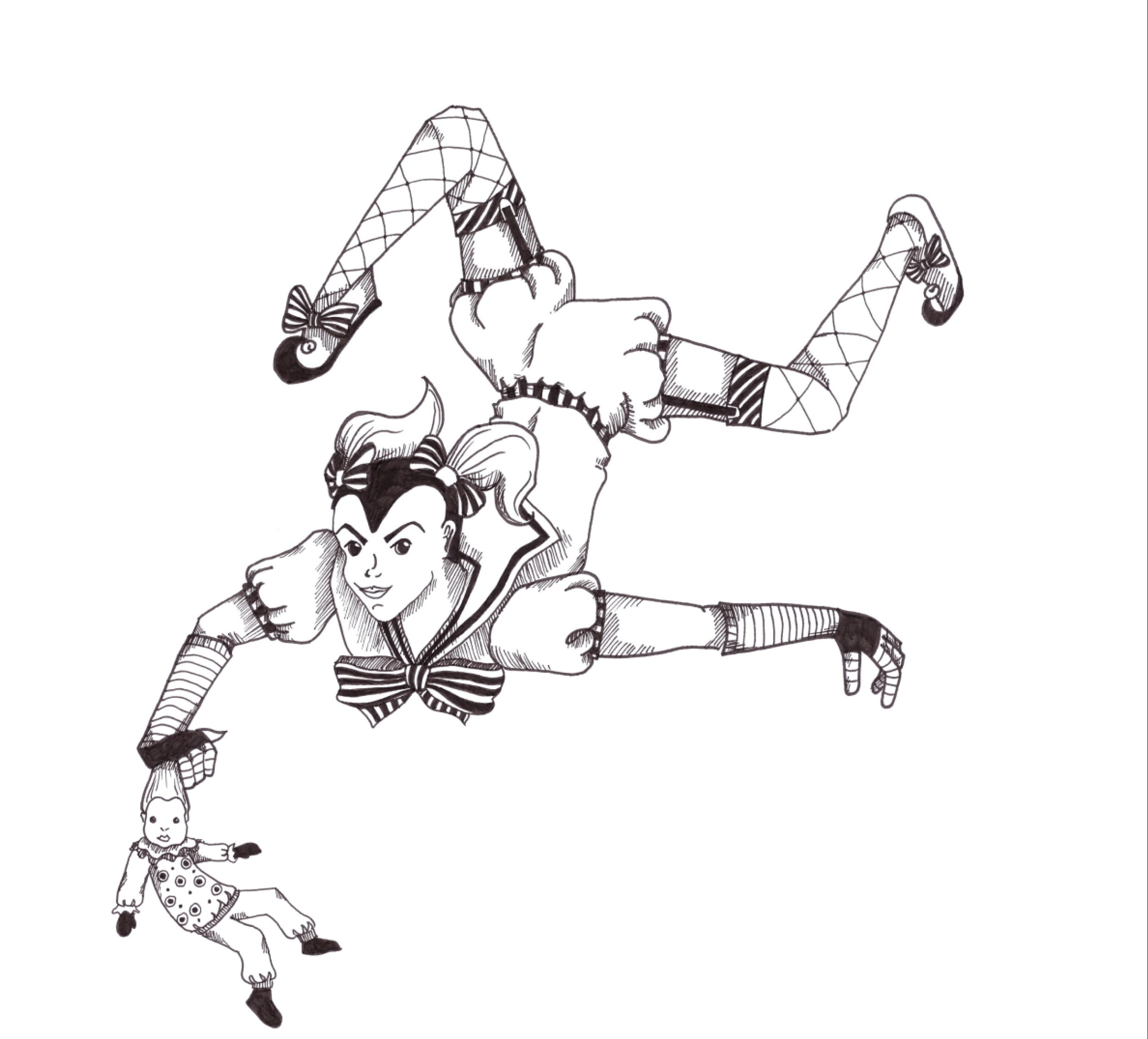 Illustration Clown mit Putte