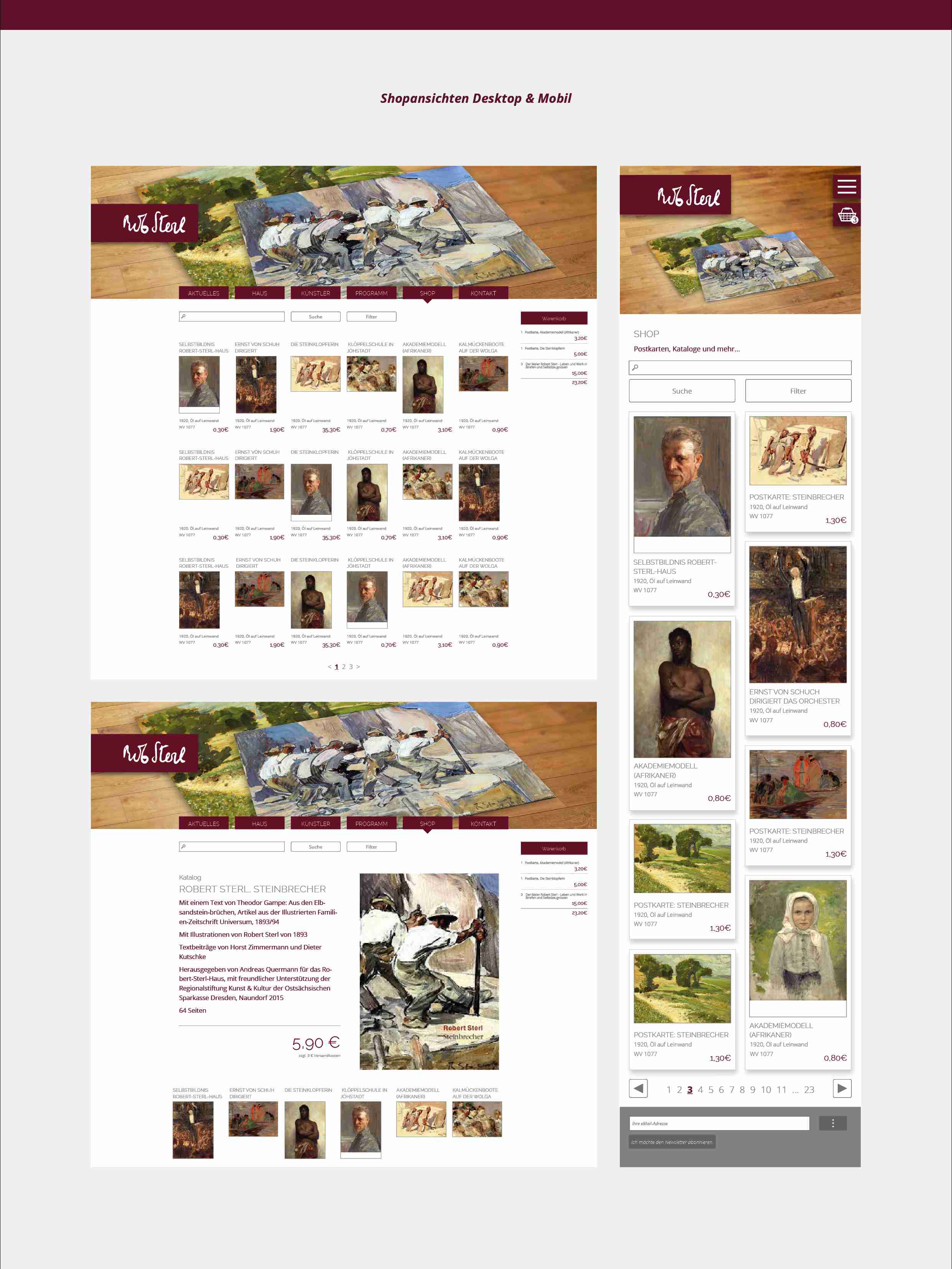 Robert Sterl Haus Website Re-Design Online Shop