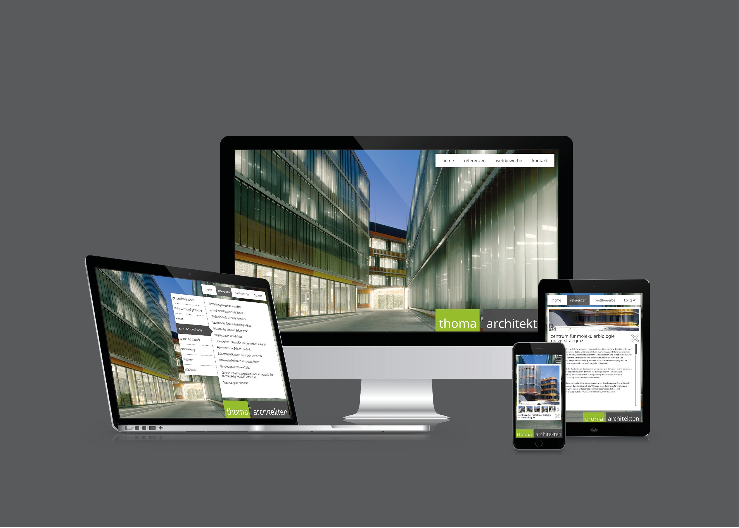 thoma architekten Website Re-Design Mockup